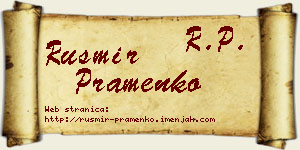 Rusmir Pramenko vizit kartica